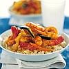 Gamberi al curry con riso pilaf