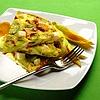 Omelette di finferli con Salva cremasco