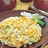 Riso al salto con pollo, uova e verdure
