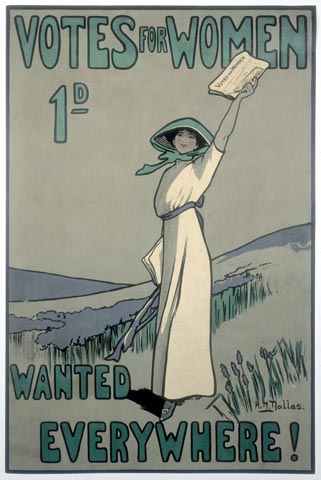 1909 - un manifesto dell'illustratrice Hilda Dallas che supporta il voto alle donne 1909 - un manifesto dell'illustratrice Hilda Dallas che supporta il voto alle donne