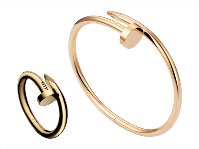 Cartier . Anello e bracciale a forma di chiodo piegato d'oro e oro ... Cartier . Anello e bracciale a forma di chiodo piegato d'oro e oro ...