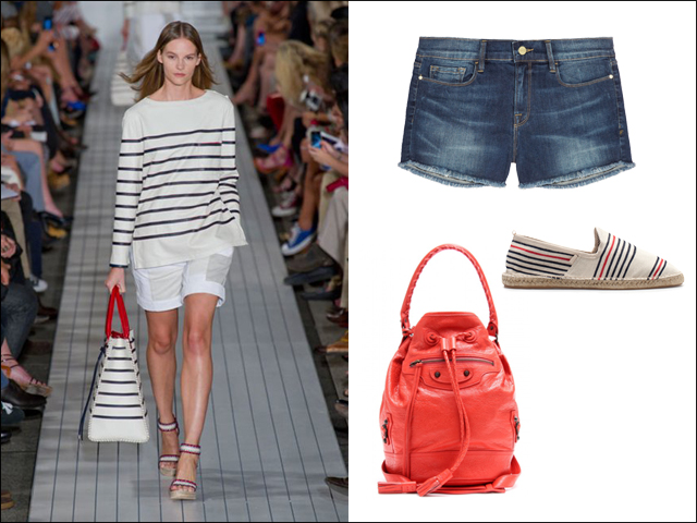 Da sinistra: Tommy Hilfiger, Frame Denim, Zara, Balenciaga