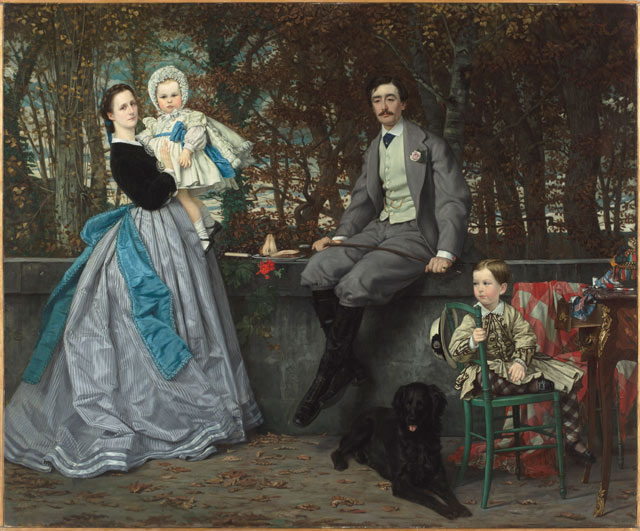 James Tissot (dit), Jacques Joseph (1836 – 1905) Portrait du marquis et de la marquise de Miramon et de leurs enfants, 1865