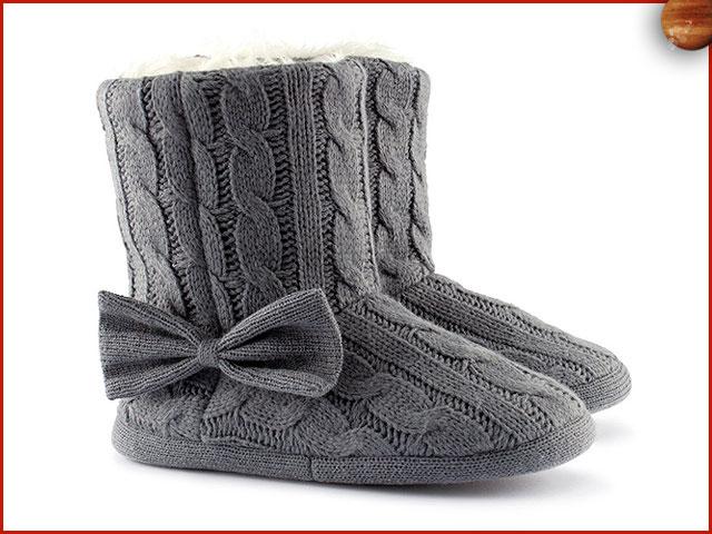 Pantofole Stivaletto In Feltro E Lana Per Donna, Calde E - Foto 7